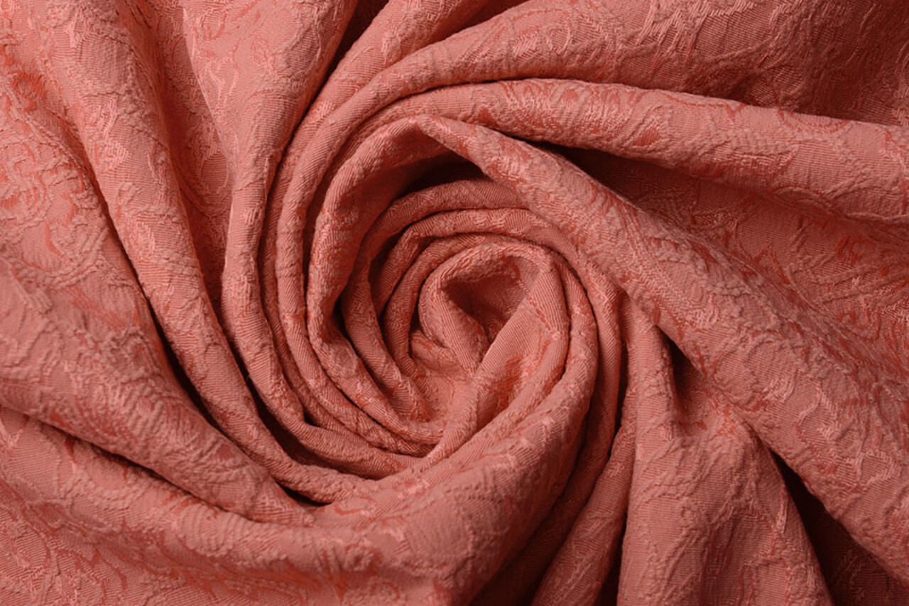 Jacquard Woven Fabric Feline Coral