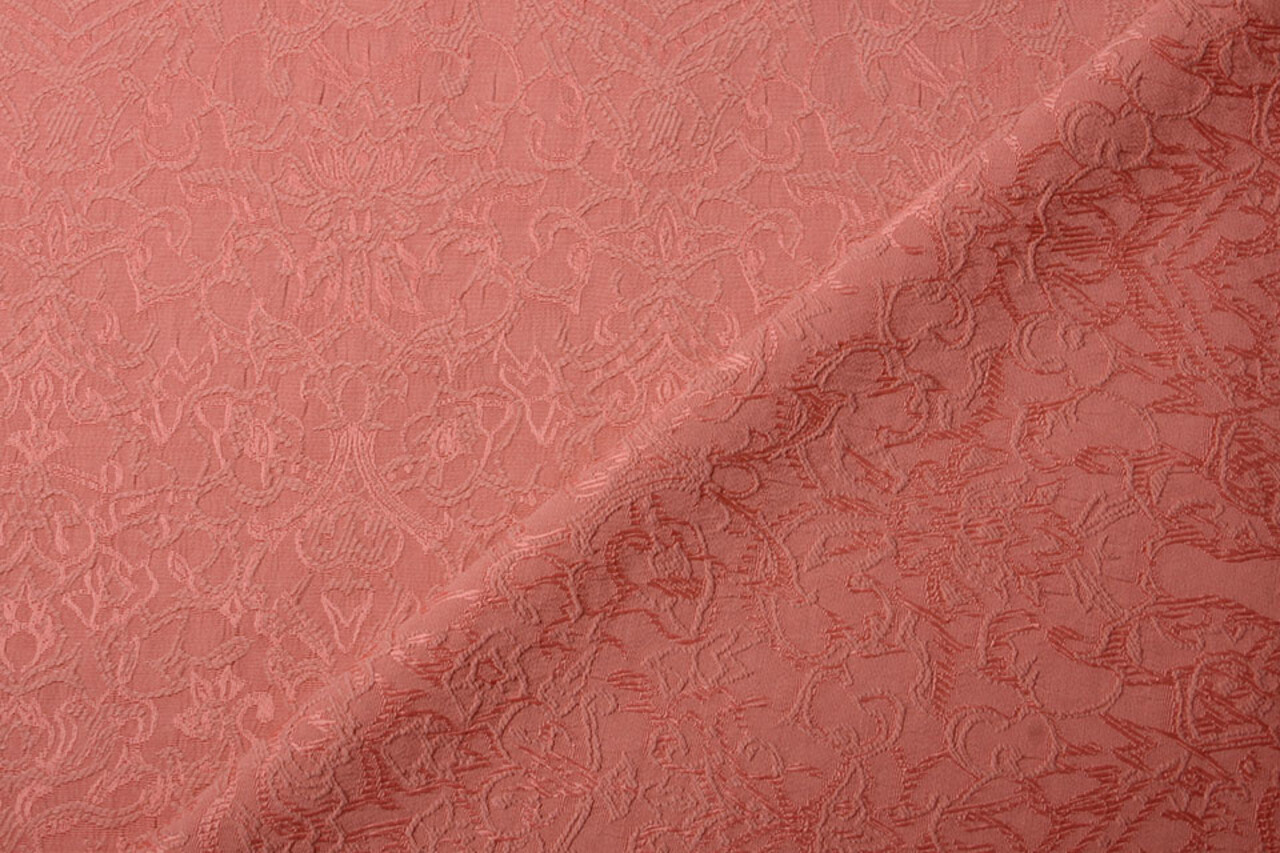 Jacquard Woven Fabric Feline Coral