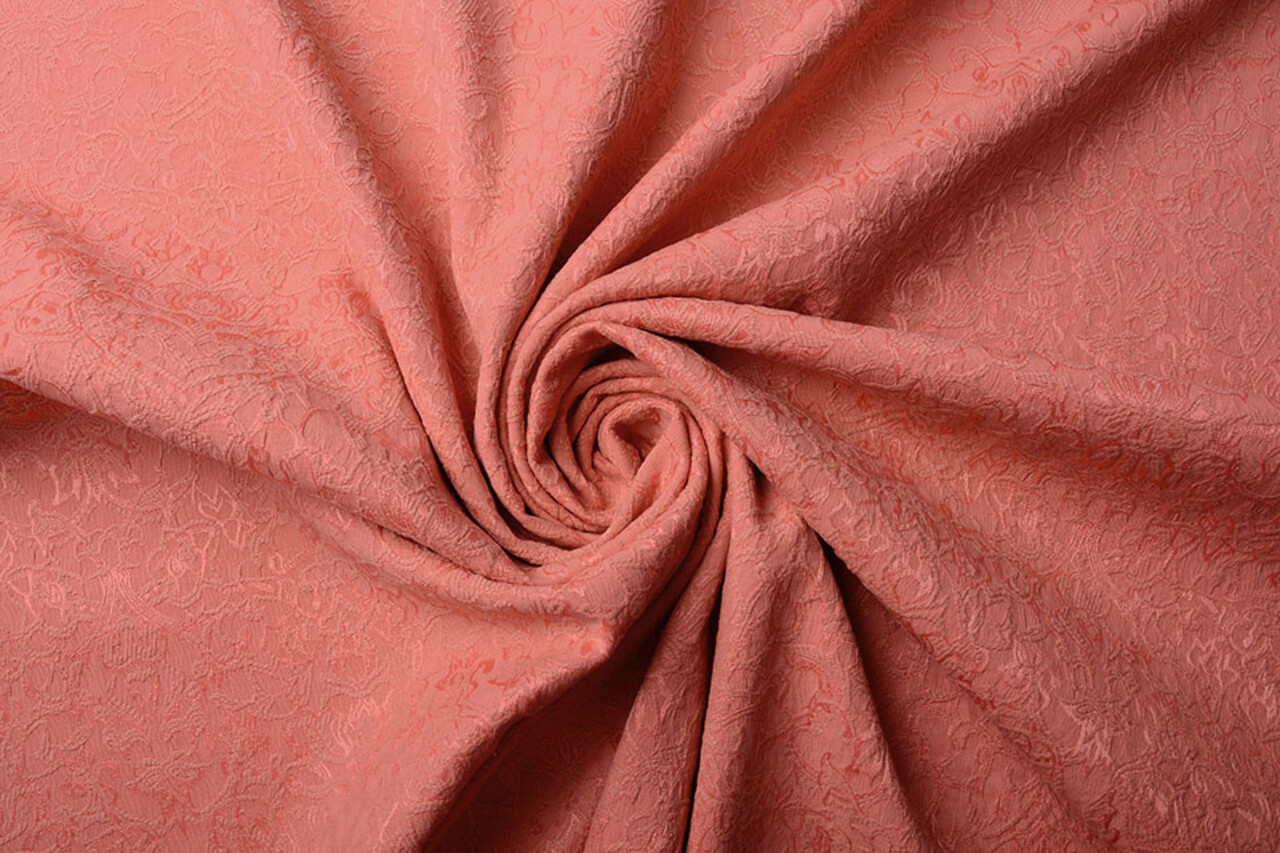 Jacquard Woven Fabric Feline Coral