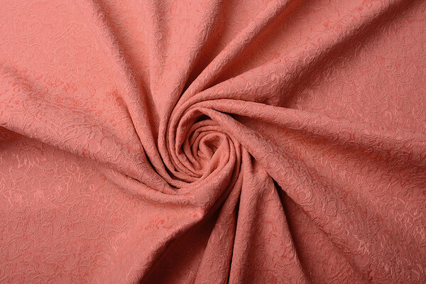 Jacquard Woven Fabric Feline Coral