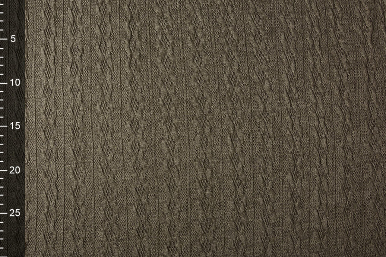 Gestrickter Feiner Zopfstoff Braun-Taupe