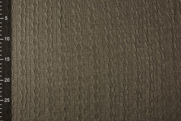 Knitted Fine Cable Fabric Brown-Taupe Knitted Fine Cable Fabric Brown-Taupe