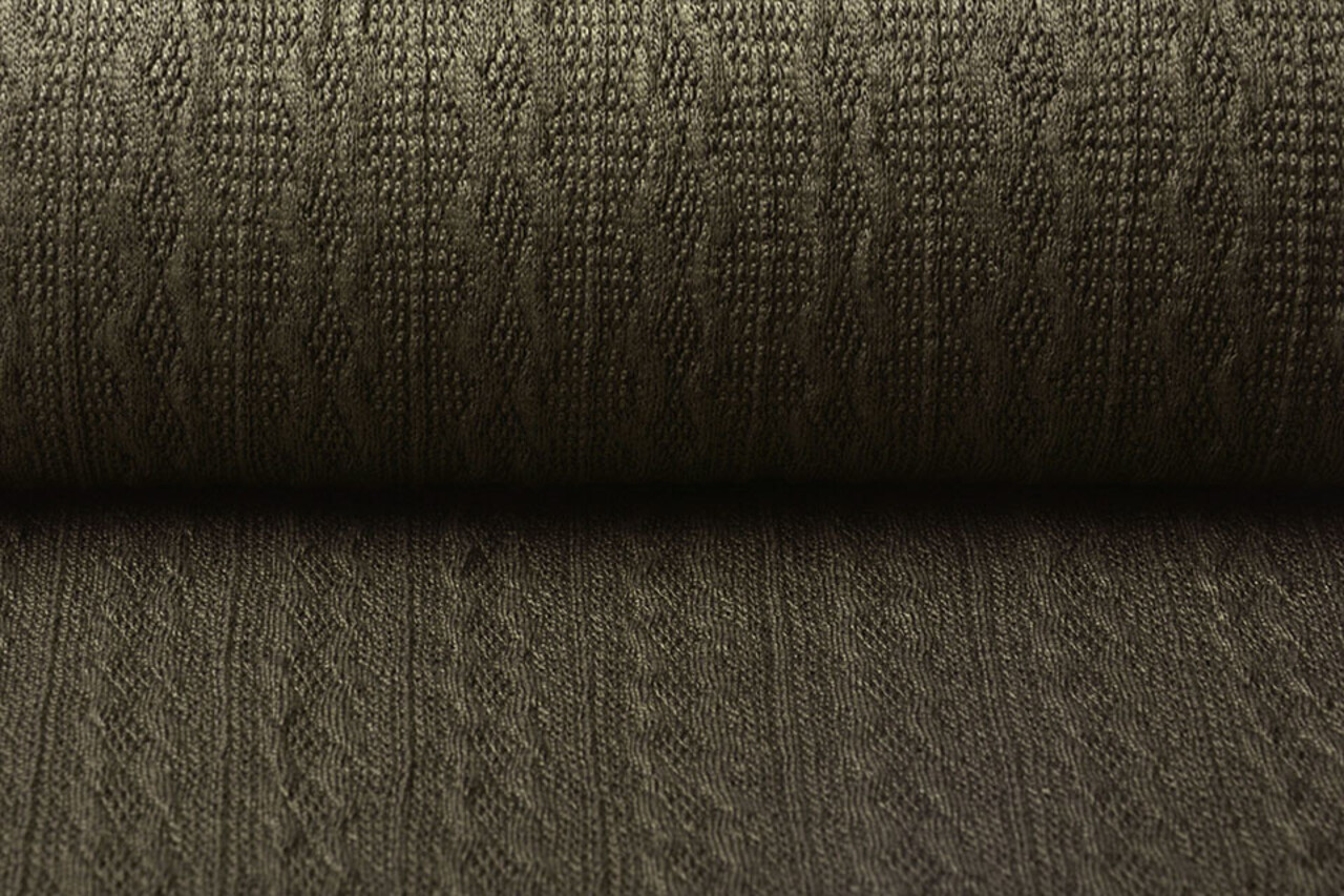 Knitted Fine Cable Fabric Brown-Taupe Knitted Fine Cable Fabric Brown-Taupe