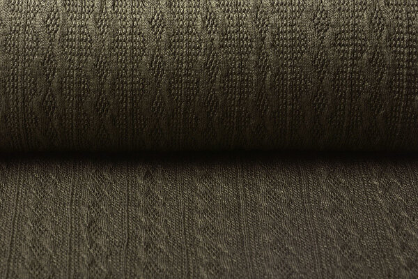 Gestrickter Feiner Zopfstoff Braun-Taupe