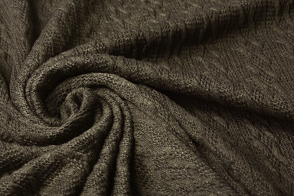 Knitted Fine Cable Fabric Brown-Taupe Knitted Fine Cable Fabric Brown-Taupe