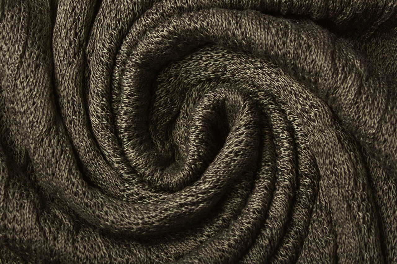 Tricoté Fin Torsade Tissu Marron-Taupe Tricoté Fin Torsade Tissu Marron-Taupe
