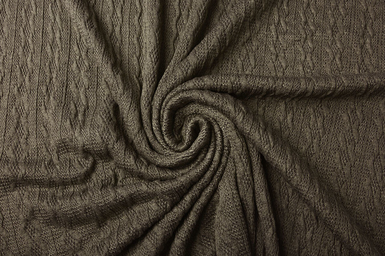 De Punto Fina Trenza Tela Marrón-Topo De Punto Fina Trenza Tela Marrón-Topo