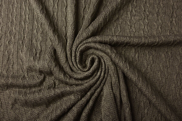 Knitted Fine Cable Fabric Brown-Taupe Knitted Fine Cable Fabric Brown-Taupe