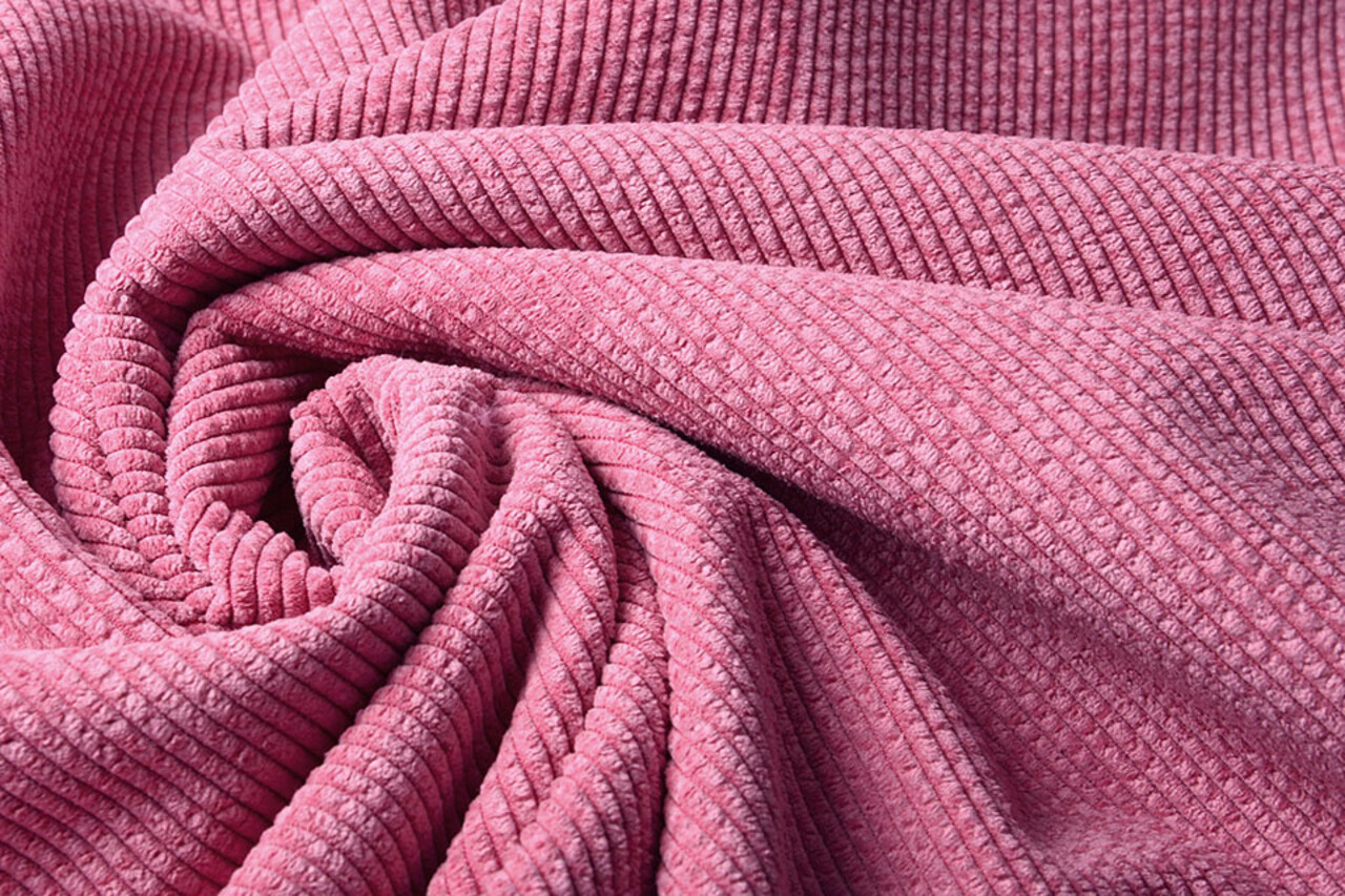 Pelzigen Ripp Stoff Pelz Rosa