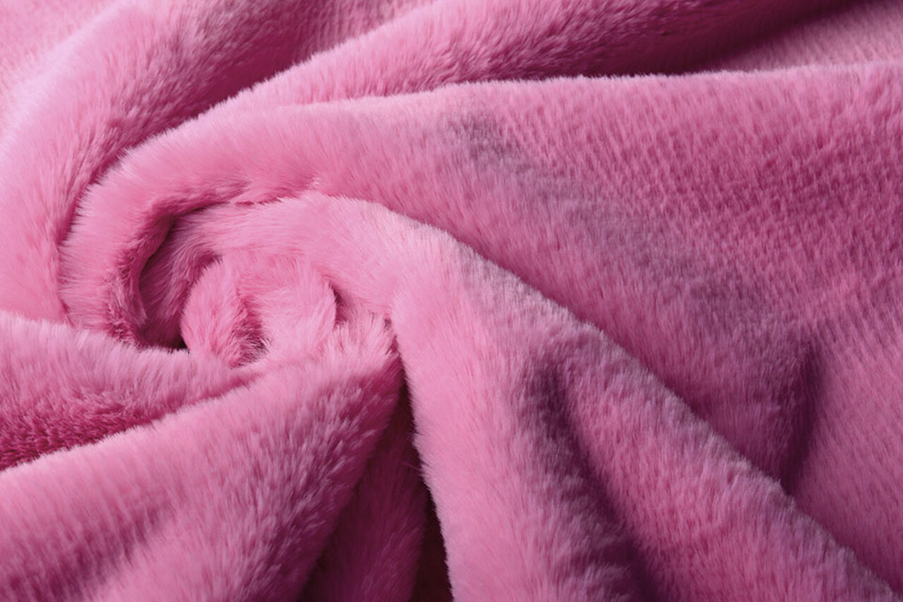 Harige Ribstof Bont Roze Harige Ribstof Bont Roze