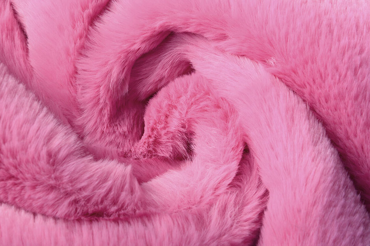 Pelzigen Ripp Stoff Pelz Rosa