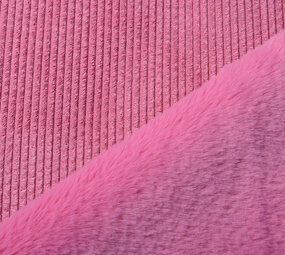 Harige Ribstof Bont Roze Harige Ribstof Bont Roze