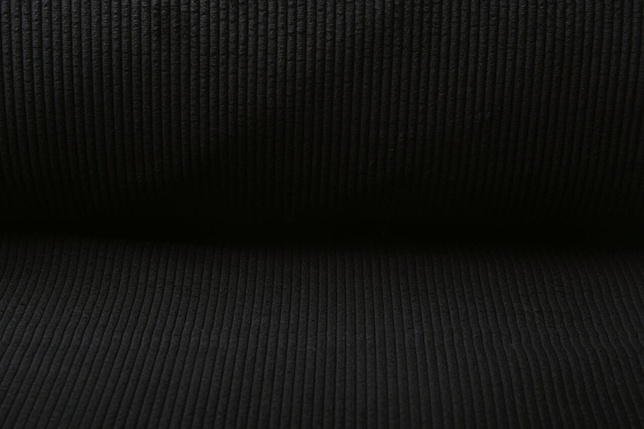 Harige Ribstof Bont Zwart Harige Ribstof Bont Zwart