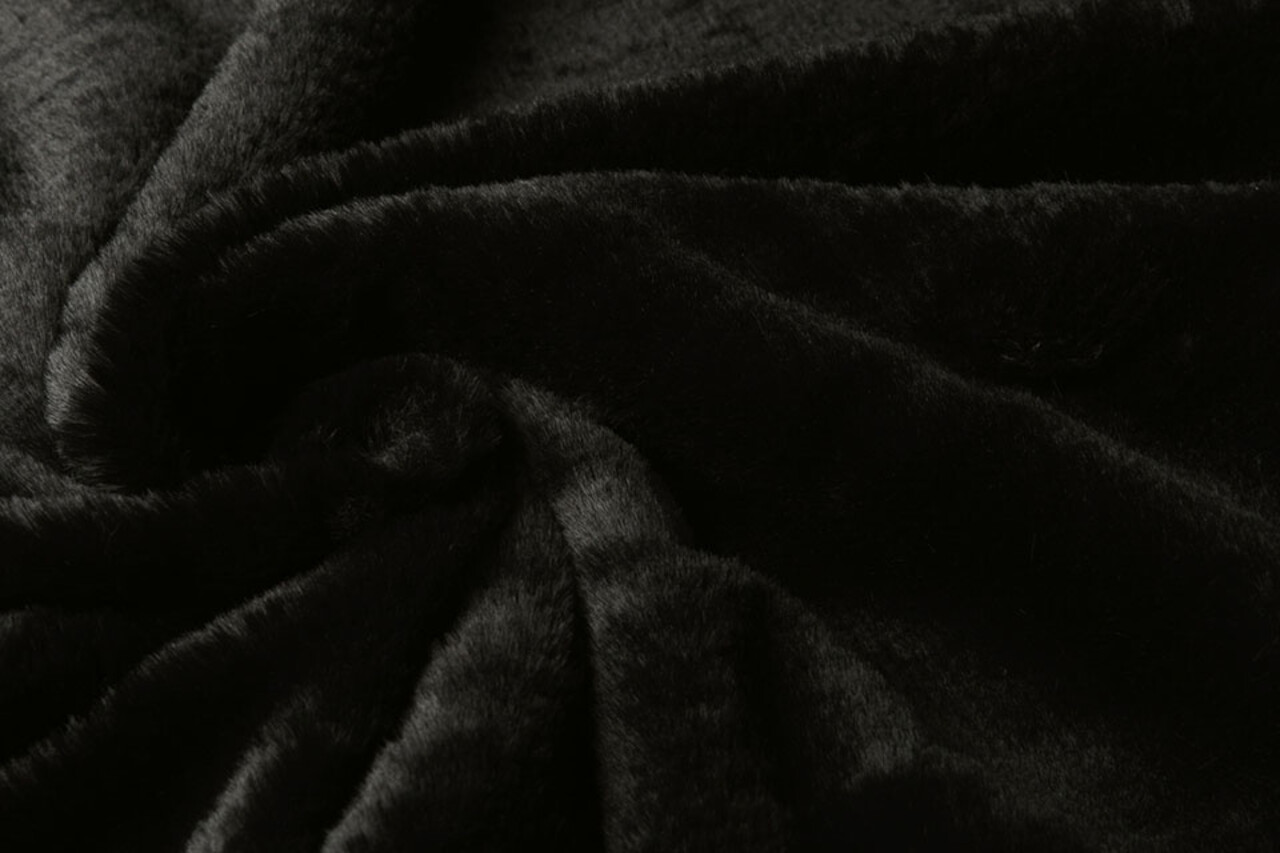 Pelzigen Ripp Stoff Pelz Schwarz Pelzigen Ripp Stoff Pelz Schwarz
