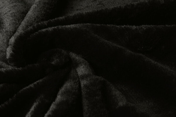 Hairy Rib Fabric Fur Black Hairy Rib Fabric Fur Black