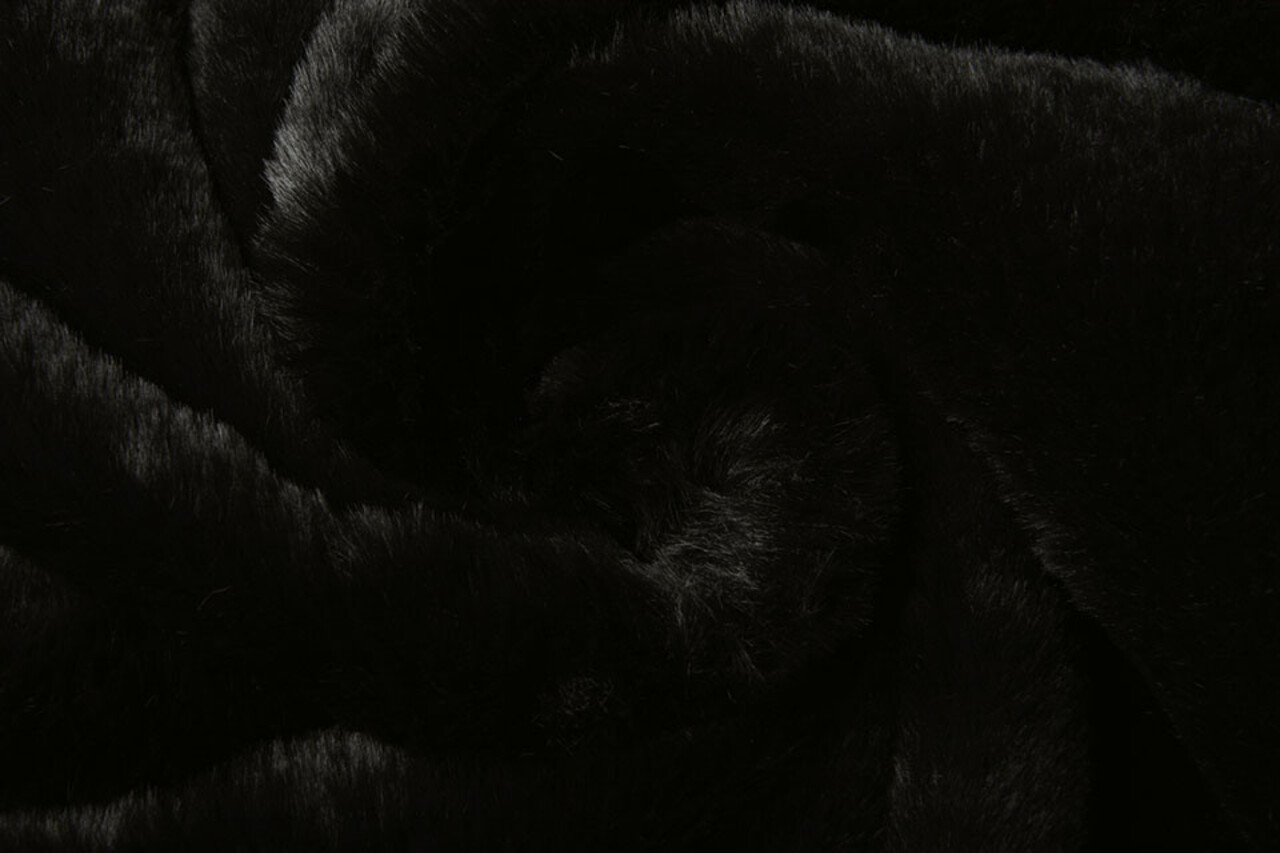 À Poils Longs Tissu Côtelé Fourrure Noir À Poils Longs Tissu Côtelé Fourrure Noir