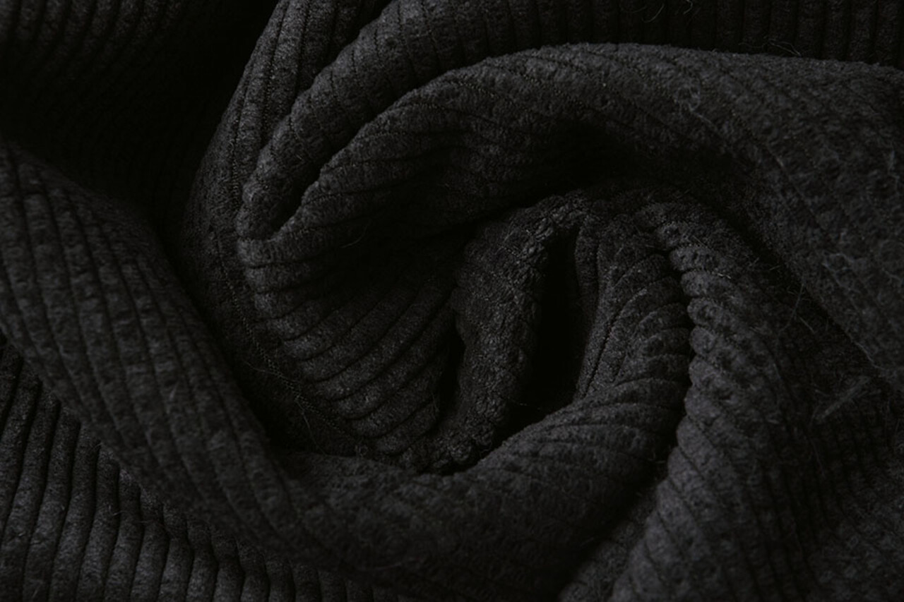 Hairy Rib Fabric Fur Black Hairy Rib Fabric Fur Black