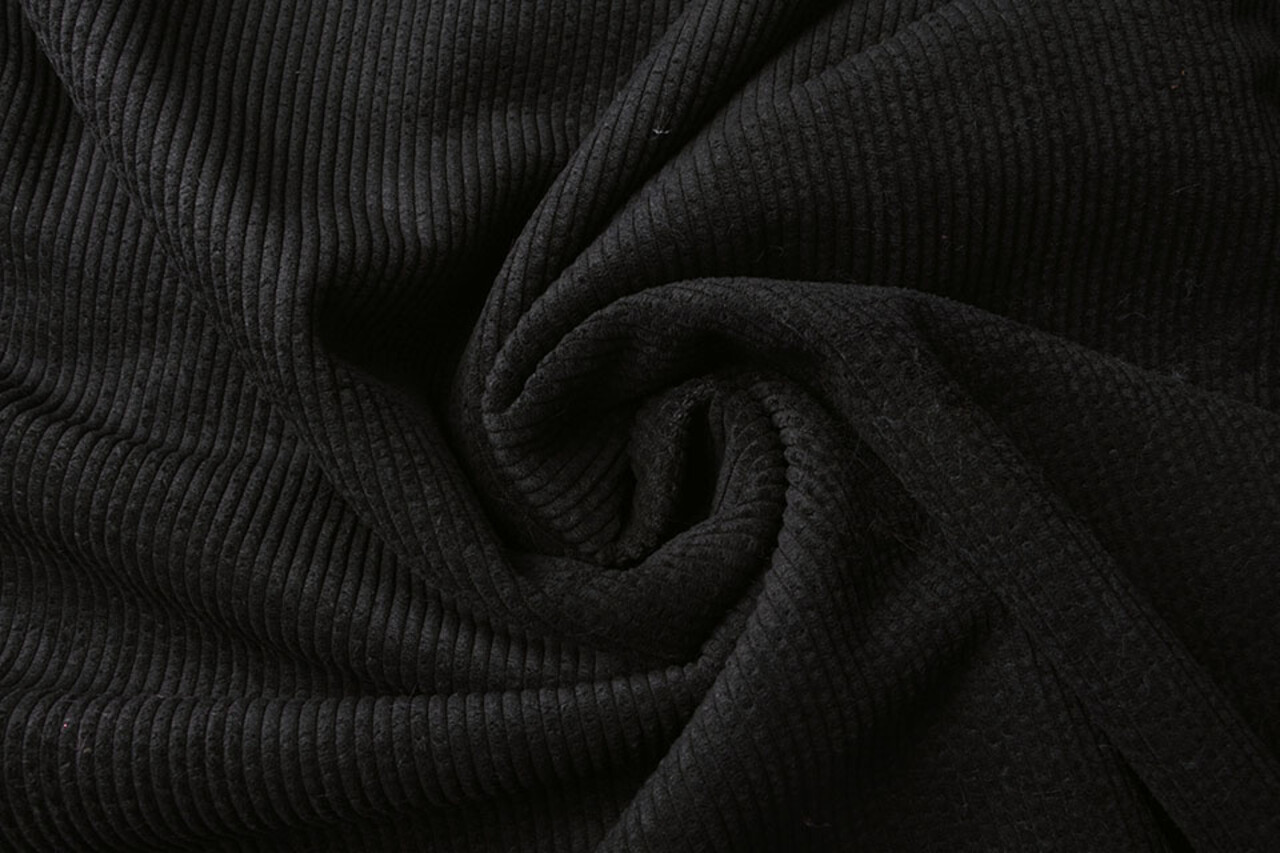 Harige Ribstof Bont Zwart Harige Ribstof Bont Zwart