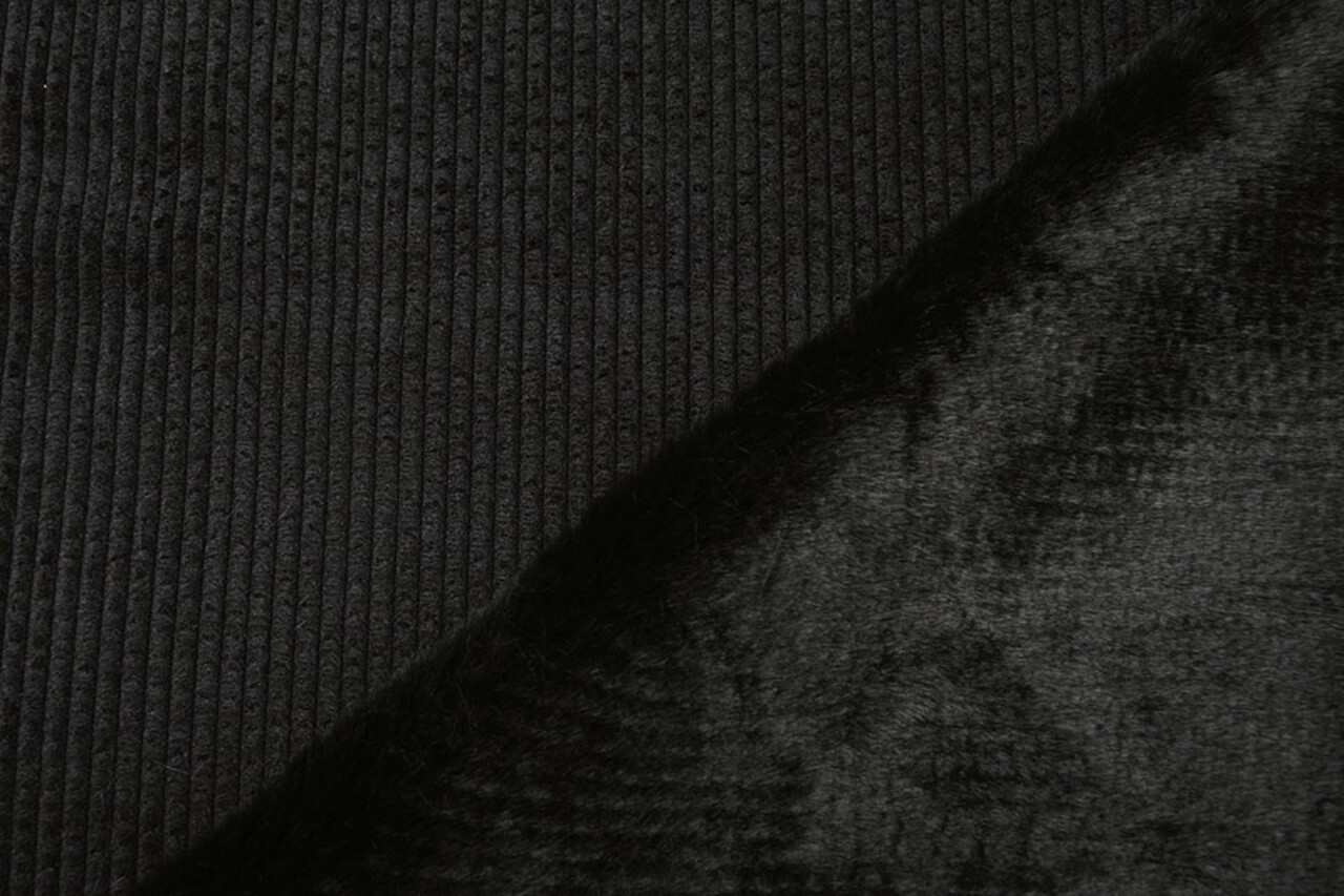 À Poils Longs Tissu Côtelé Fourrure Noir À Poils Longs Tissu Côtelé Fourrure Noir