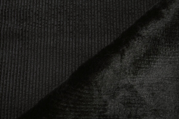 Hairy Rib Fabric Fur Black Hairy Rib Fabric Fur Black