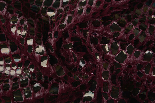 Fur Crocodile Rainbow Foil Bordeaux Fur Crocodile Rainbow Foil Bordeaux