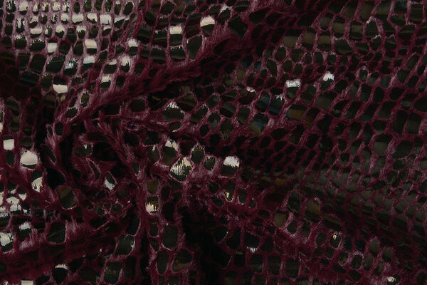 Fur Crocodile Rainbow Foil Bordeaux Fur Crocodile Rainbow Foil Bordeaux