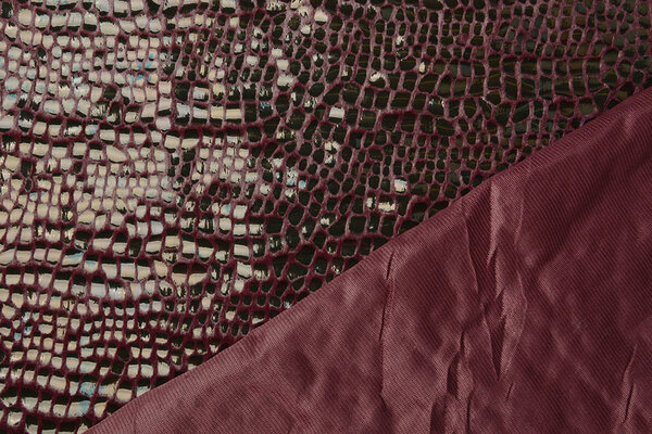 Fur Crocodile Rainbow Foil Bordeaux Fur Crocodile Rainbow Foil Bordeaux