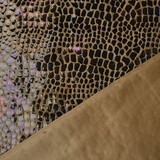 Pelliccia Crocodile Arcobaleno Lamina Marrone Moka