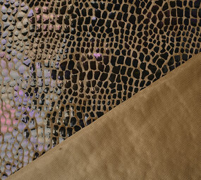 Fell Krokodil Regenbogenfolie Mokkabraun