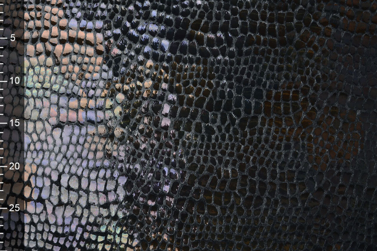 Fell Krokodil Regenbogenfolie Schwarz Fell Krokodil Regenbogenfolie Schwarz