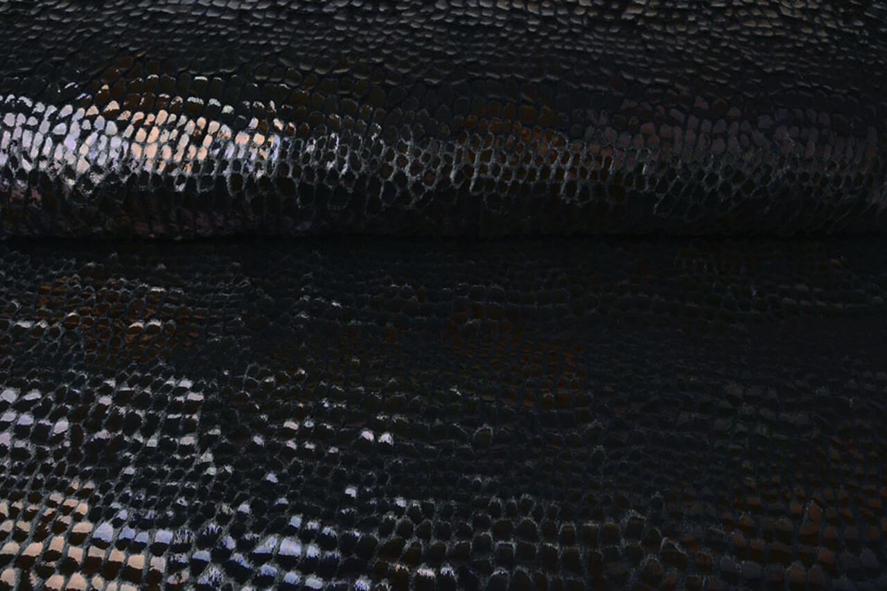 Fur Crocodile Rainbow Foil Black Fur Crocodile Rainbow Foil Black