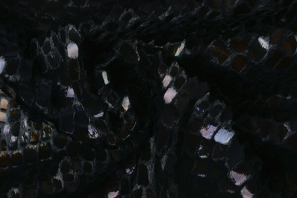 Fur Crocodile Rainbow Foil Black Fur Crocodile Rainbow Foil Black