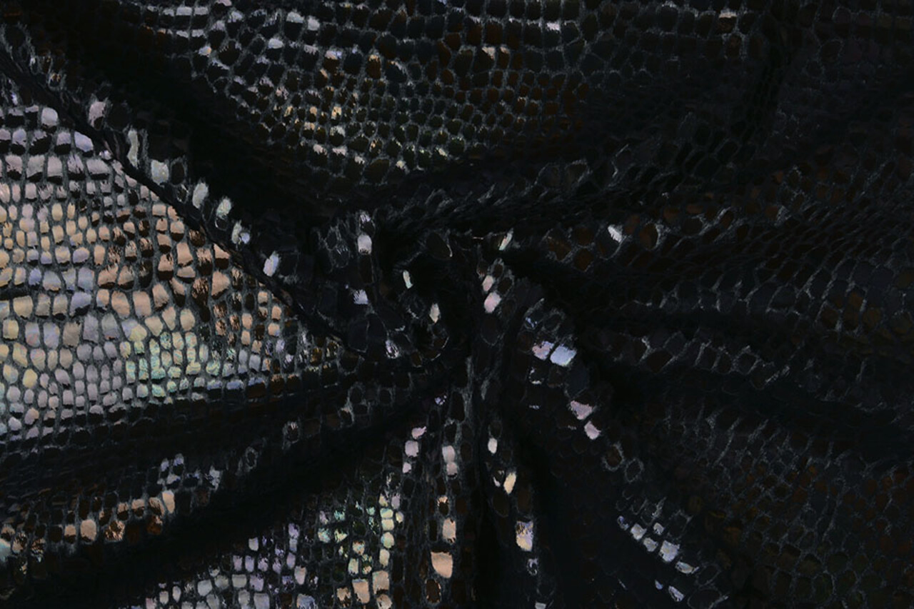 Pelliccia Crocodile Arcobaleno Lamina Moka Nero Pelliccia Crocodile Arcobaleno Lamina Moka Nero