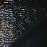 Fur Crocodile Rainbow Foil Mokka Zwart Fur Crocodile Rainbow Foil Mokka Zwart