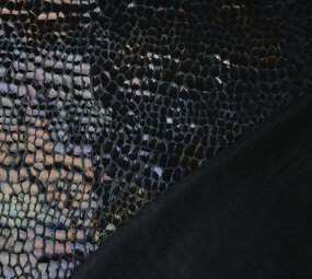 Pelliccia Crocodile Arcobaleno Lamina Moka Nero