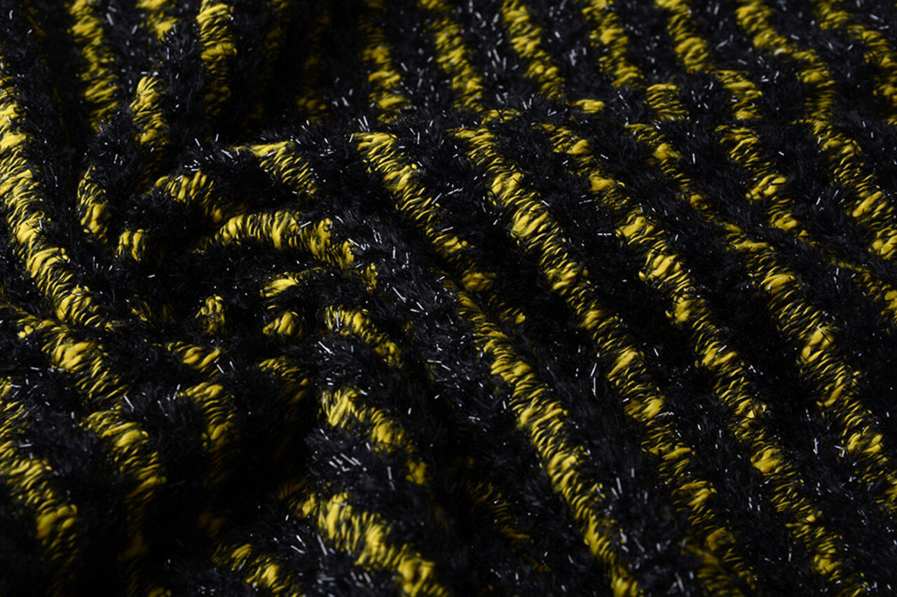 Algodón Bouclé Rayas Amarillo