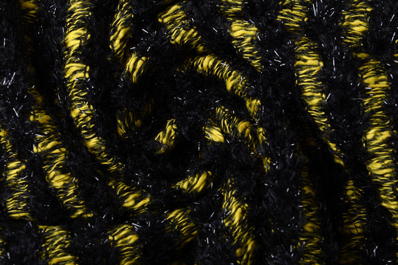 Coton Bouclé Rayures Jaune Coton Bouclé Rayures Jaune