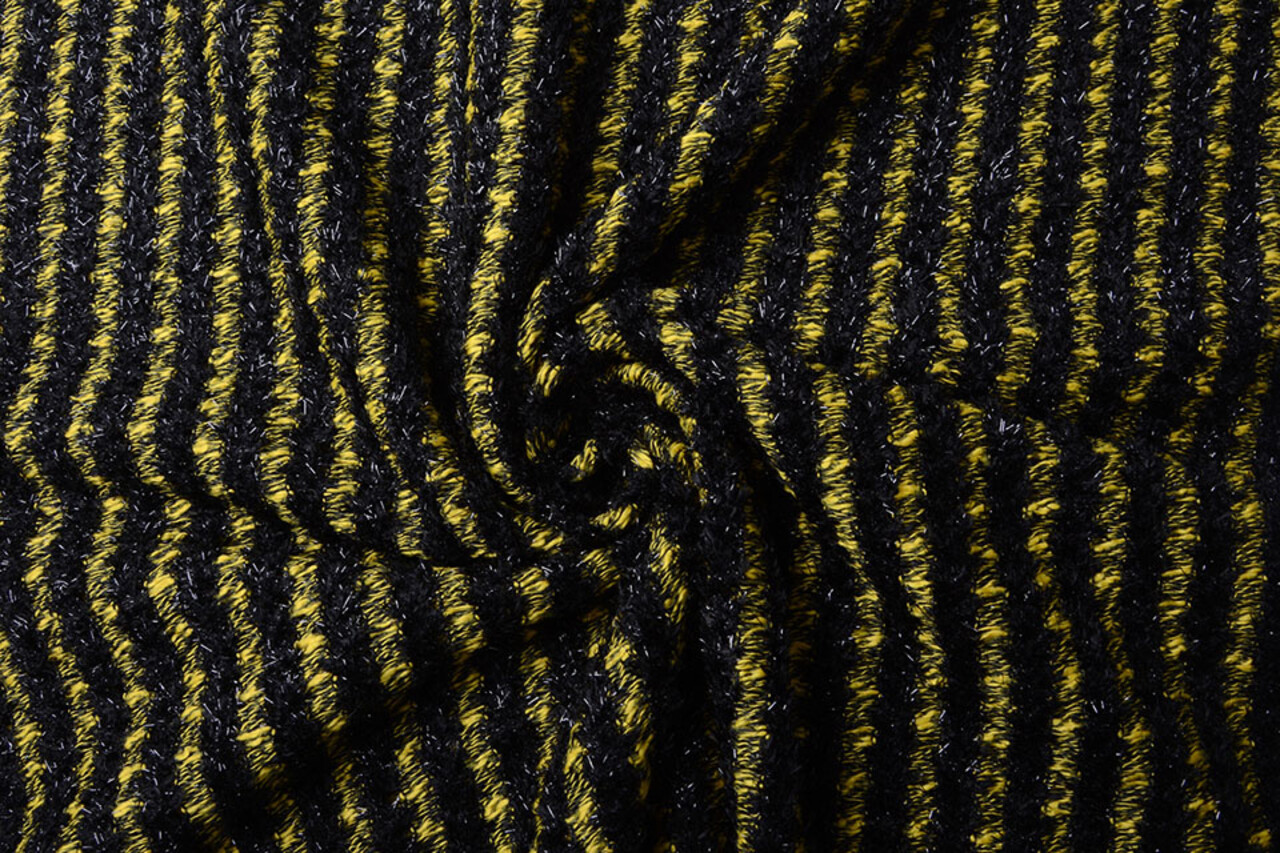 Baumwolle Bouclé Streifen Gelb