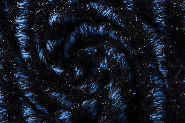 Katoenen Bouclé Strepen Blauw