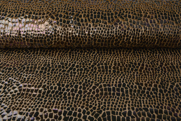 Fur Crocodile Rainbow Foil Mocha Brown Fur Crocodile Rainbow Foil Mocha Brown