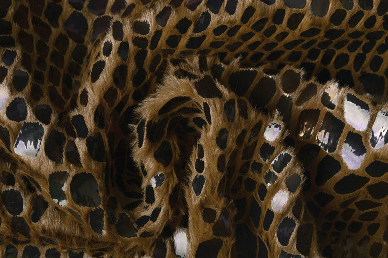 Fur Crocodile Rainbow Foil Mocha Brown Fur Crocodile Rainbow Foil Mocha Brown