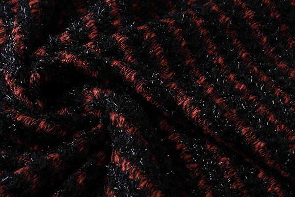 Katoenen Bouclé Strepen Rood Katoenen Bouclé Strepen Rood
