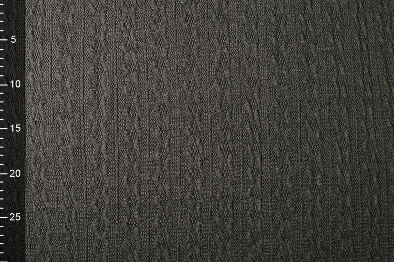 Knitted Fine Cable Fabric Grey