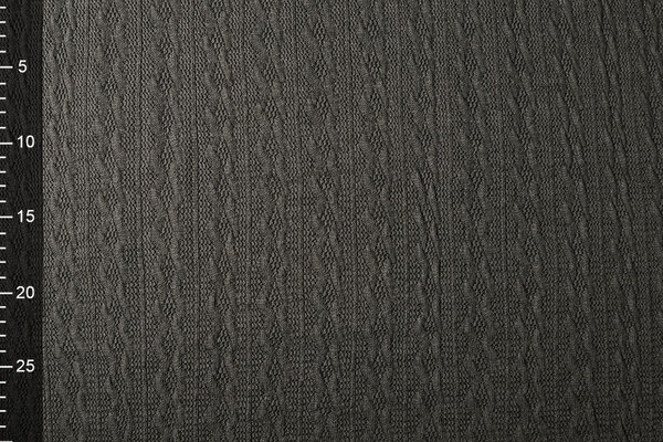 A Maglia Fine Treccia Tessuto Grigio