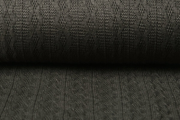 Tricoté Fin Torsade Tissu Gris