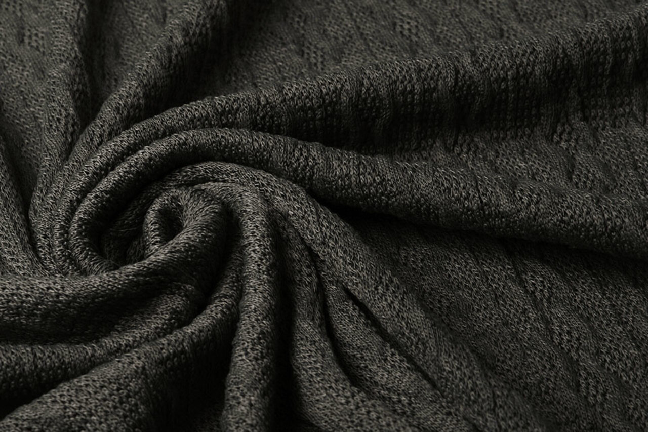 Gestrickter Feiner Zopfstoff Grau