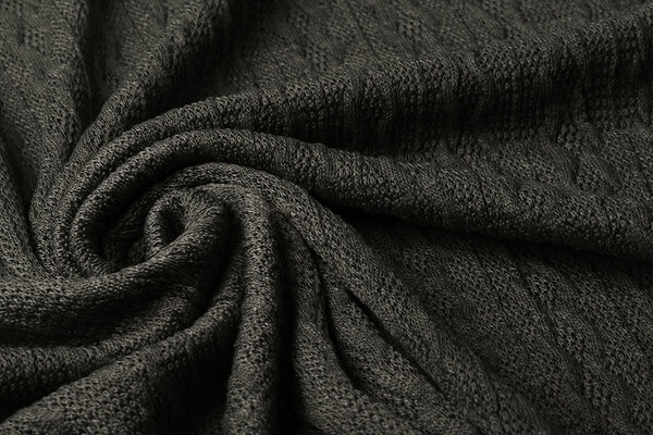 Gestrickter Feiner Zopfstoff Grau