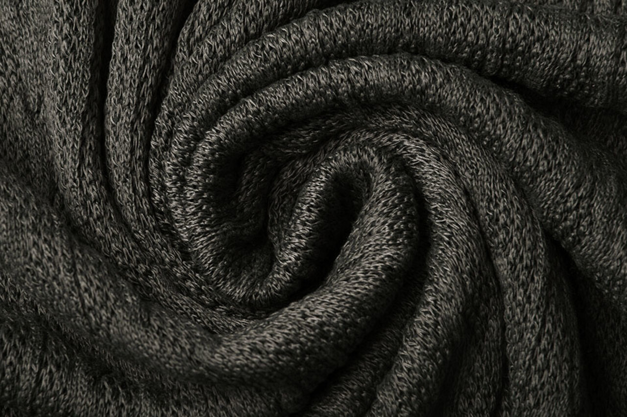 Tricoté Fin Torsade Tissu Gris
