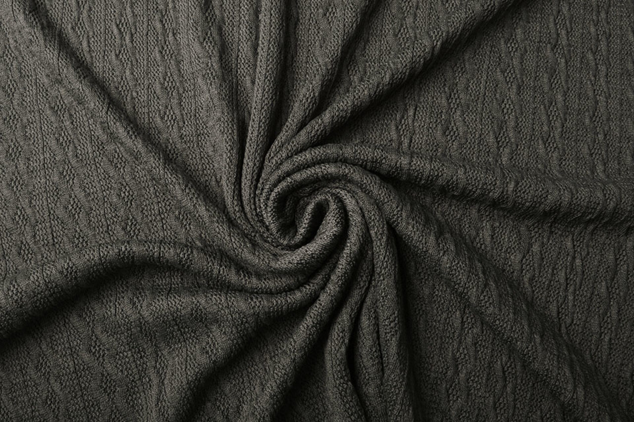 Knitted Fine Cable Fabric Grey