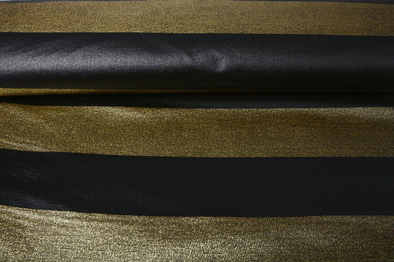 Brokat  Breite Streifen Gold-Schwarz Brokat  Breite Streifen Gold-Schwarz